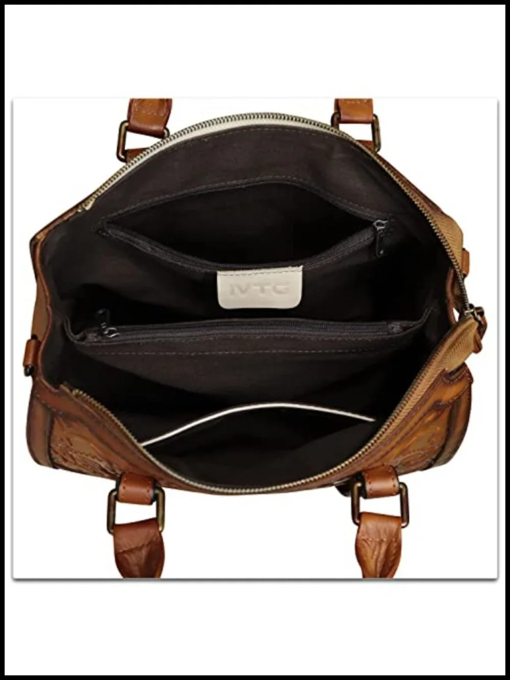 Genuine Leather Satchel Hobo Bag Embossed Top Handle Handmade Purse Vintage